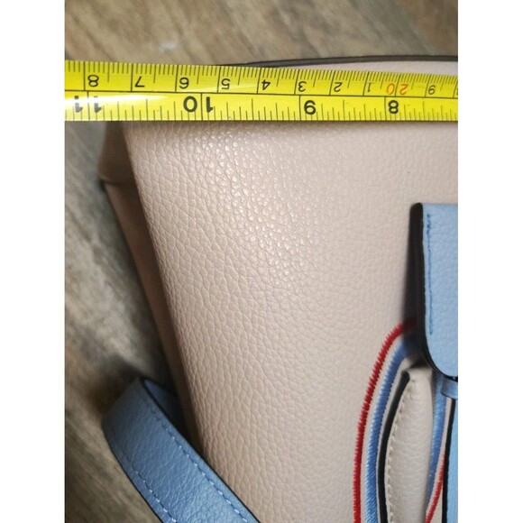 Kate Spade Beige Leather Small Eva Embroidered Tote Purse Whimsical Chic Preppy - Picture 13 of 15